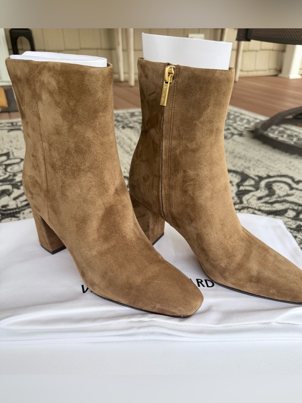 Veronica Beard Cera Hazelwood Suede Ankle Boots Size 7